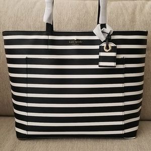 NWT kate spade hyde lane stripe riley tote